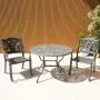 Sapphire Hampshire 4 Seater Round Cast Aluminium Dining Set in Grey