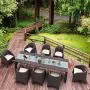 8 Aruba and Vegas XL Table Set in Brown