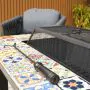 Lambay Table Fire Pit in Black with 4 Aranweave Rope Chairs in Grey