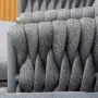 Lambay Table Fire Pit in Black with 4 Aranweave Rope Chairs in Grey