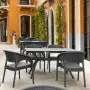 4 Panama Chairs and Ibiza 140cm Table Set in Grey