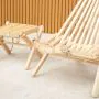 Ecofurn Lilli Side Table with EcoChair with Cushion - Larch Natural