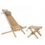 Ecofurn Lilli Side Table with EcoChair with Cushion - Larch Natural