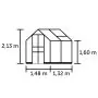 Halls Birdlip Greenhouse - 44 - 4ft x 4ft - Toughened - Green