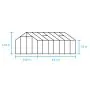 Halls Cotswold Blockley Greenhouse - 814 - 8ft x 14ft - Green - Toughened