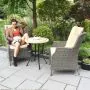 Garden Bistro Set with Stone top table. Table has Iron legs for extra strength