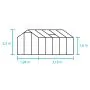 Halls Cotswold Burford Greenhouse - 610 - 6ft x 10ft - Polycarbonate - Silver