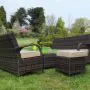 Cairo 3 Seat Sofa Set with Coffee Table 2 Sofas + 2 Footstools
