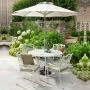 Capri 4 Seat Round Set - Maize with  Parasol and Base