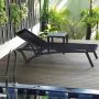 Pacific White Sun Lounger with Turquoise Fabric