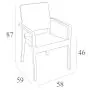 Ibiza White Stacking Rattan Commercial Armchair Dimensions