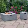 Square Firepit with Gas Bottle Cover