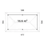 Bianca 16.6m Gazebo with Full Wall and 3 Sliding Doors (319cm x 588cm x 300cm)