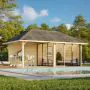 Bianca 16.6m Gazebo with 3 Walls and 2 Sliding Doors (319cm x 588cm x 300cm)
