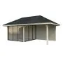 Bianca 16.6m Gazebo with 3 Walls and 2 Sliding Doors (319cm x 588cm x 300cm)