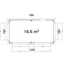 Lenna 16.6m Flat Roof Gazebo with 2 Full Walls and 4 Wall Hatches (6m x 3m)