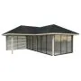 Bianca 24.9m L Gazebo with 3 Full Walls, 1 Louvre Wall and 3 Sliding Doors (319cm x 588cm x 588cm)	