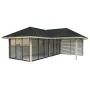Bianca 24.9m L Gazebo with 3 Full Walls, 1 Louvre Wall and 3 Sliding Doors (319cm x 588cm x 588cm)	