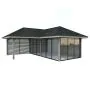 Bianca 24.9m L Gazebo with 3 Full Walls, 1 Louvre Wall and 3 Sliding Doors (319cm x 588cm x 588cm)	