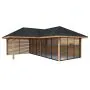 Bianca 24.9m L Gazebo with 3 Full Walls, 1 Louvre Wall and 3 Sliding Doors (319cm x 588cm x 588cm)	