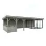 Lenna 24.9m I Flat Roof Gazebo with 3 Full Walls, 3 Sliding Doors and Corner Half Wall (9m x 3m)