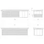 Lenna 24.9m I Flat Roof Gazebo with 3 Full Walls, 3 Sliding Doors and Corner Half Wall (9m x 3m)