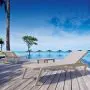 Pacific Sun Loungers and Ocean Side Table Set in Taupe