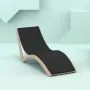 Slim Taupe Sun Lounger with Black Mattress