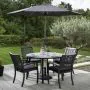 Titan 4 Seat Round Set with Parasol and Base