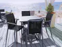 4 Grey Pacific Chairs and White Sky 80cm Square Table Set