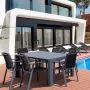 Vegas 6-8 Seater Table with 6 Pacific Chairs Set in Grey
