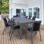 Vegas 8 Seater Table with Pacific Chairs Set in Grey
