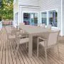Vegas 8 Seater Table with Pacific Chairs Set in Taupe