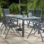 Vienna 8 Reclining Seat Rectangular Dining Set with Parasol and Base