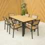 Fairmont Rectangular Table with 6 Chairs in Black and Brown