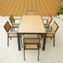 Fairmont Rectangular Table with 6 Chairs in Black and Brown