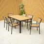 Fairmont Rectangular Table with 6 Chairs in Black and Brown