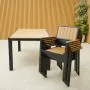 Fairmont Rectangular Table with 6 Chairs in Black and Brown