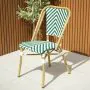 Cannes Bistro Chair Armless in Green and White