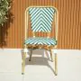 Cannes Bistro Chair Armless in Green and White
