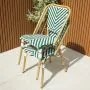 Cannes Bistro Chair Armless in Green and White