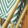 Cannes Bistro Chair Armless in Green and White