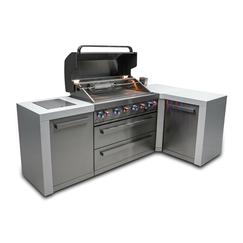Mont Alpi 805 6 Burner Deluxe Island with 90 Degree Corner