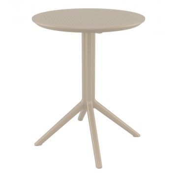 Sky 60cm Round Folding Table - Taupe