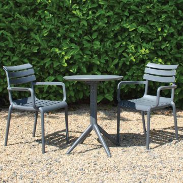 Sky Round 2 Seater Set Table with Paris Chairs in Grey