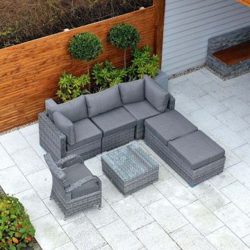 Rio Grande Corner Sofa Set With Chicago Chair - Grey