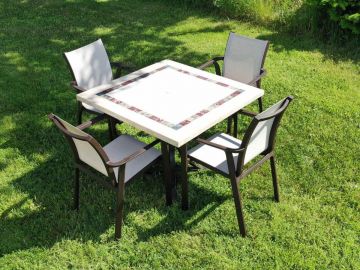 Killiney 4 Seat Square Set with Pacific Brown Chairs