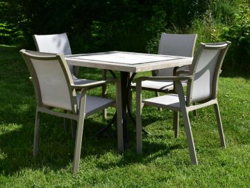 Killiney 4 Seat Square Set with Pacific Taupe Chairs