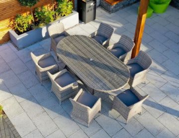 Adare Tahiti 8 Seaters Oval Dining Set