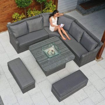 Halifax Firepit Corner Sofa Set With Extra Vancouver Bench